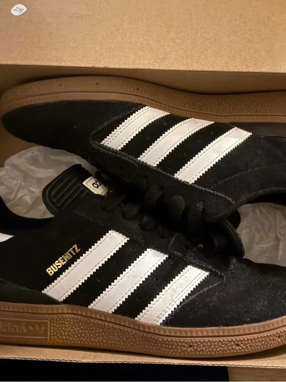 adidas Busenitz Black White Gum Skate Sneakers